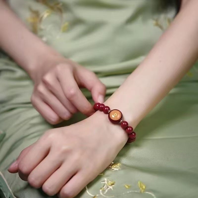 Cinnabar Small Perfect Heart Mantra Bracelet