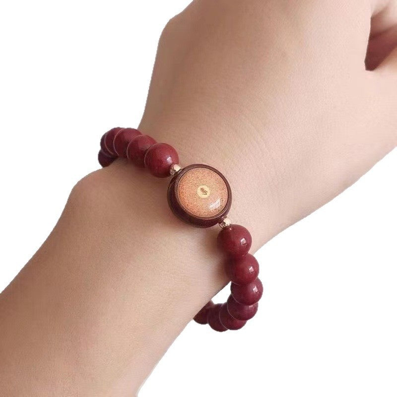 Cinnabar Small Perfect Heart Mantra Bracelet