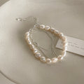 Freshwater Pearl Metal Chain Bracelet For Women